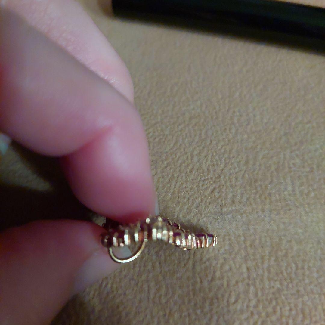 ハート型 18金ルビー&ホワイトサファイアトップピンク ホワイト4g