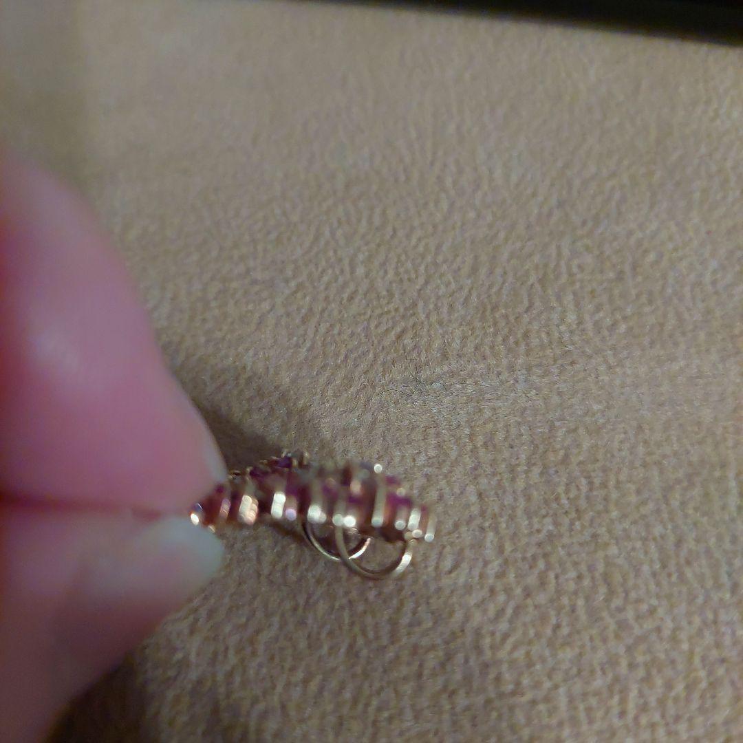 ハート型 18金ルビー&ホワイトサファイアトップピンク ホワイト4g