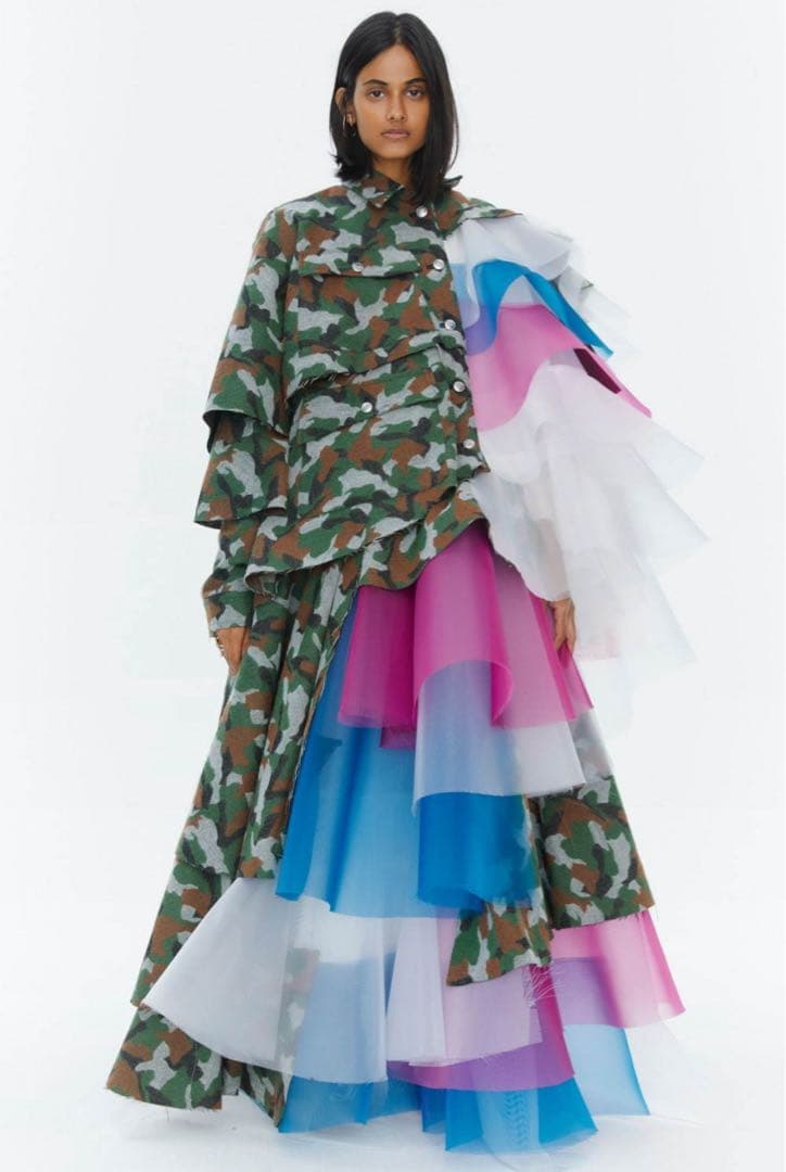 ま*や様 【新品タグ付き】sulvam 2021年春夏 迷彩柄アシンメトリック長