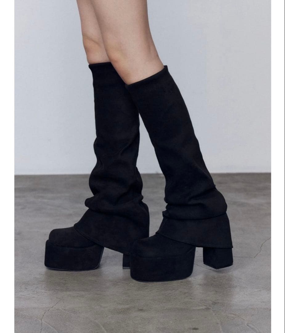 EMODA ルーズフレアカバーフィットブーツ ロングブーツ Lサイズ