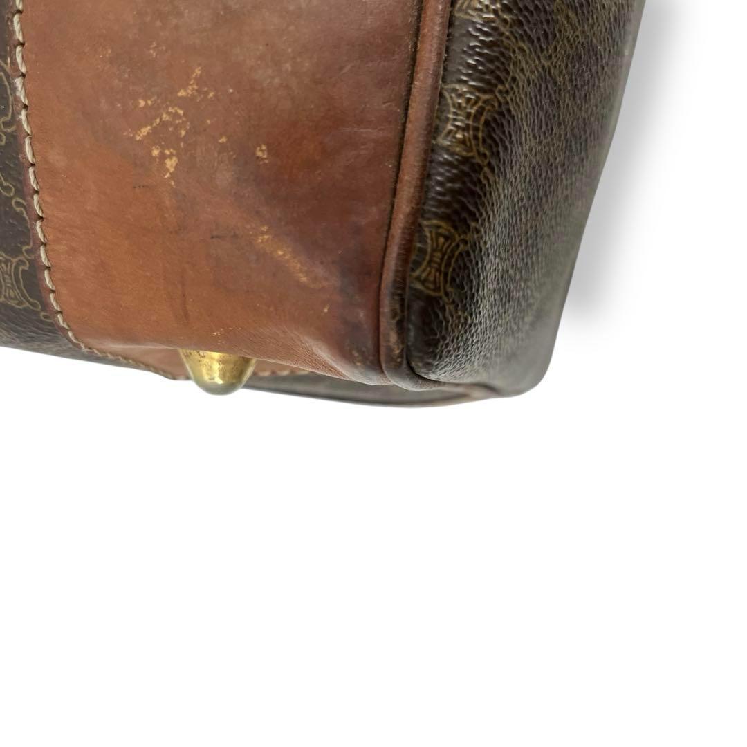 オールド　セリーヌ　トリオンフ　ボストンバッグ　マカダム柄　旅行バッグ　ブラウン