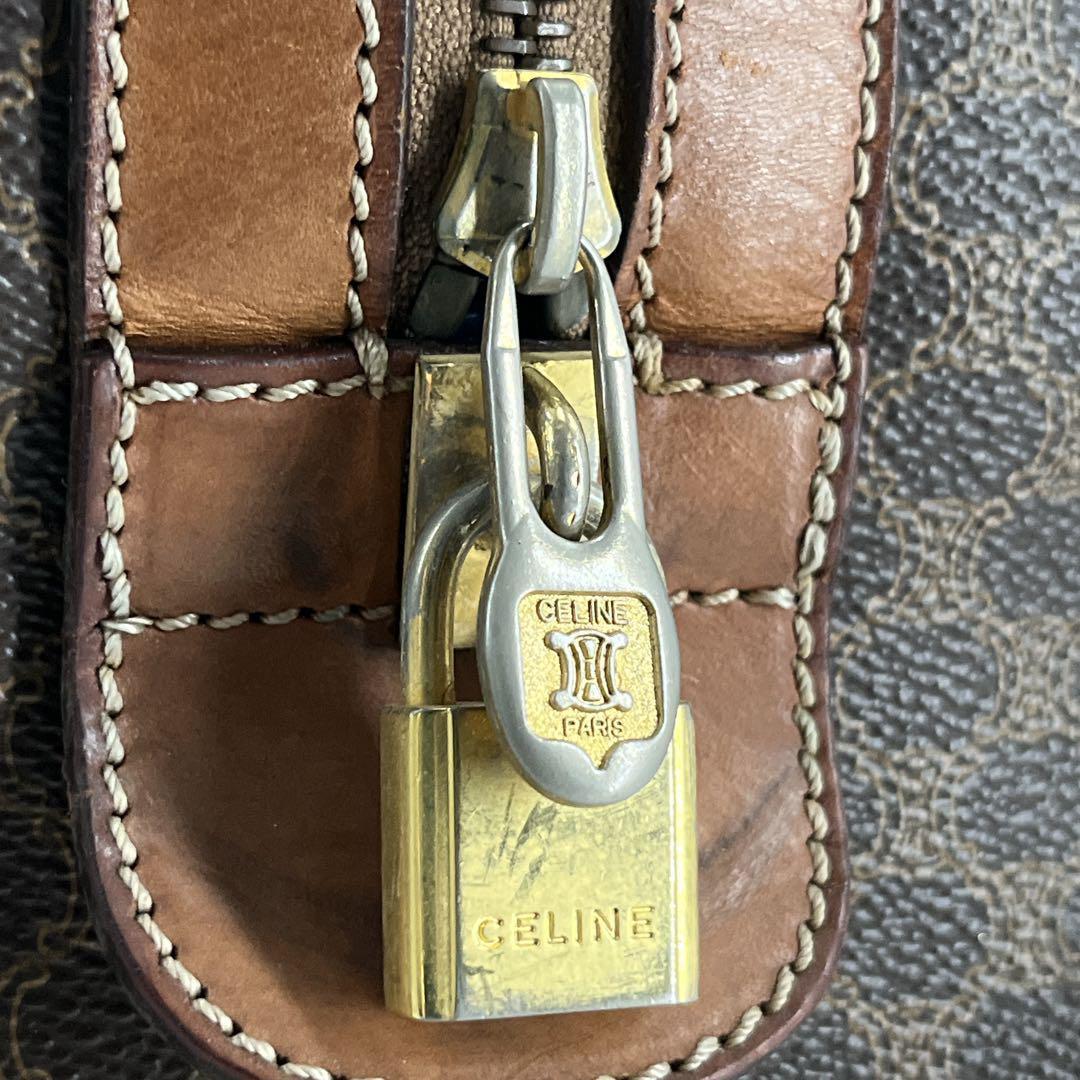 オールド　セリーヌ　トリオンフ　ボストンバッグ　マカダム柄　旅行バッグ　ブラウン