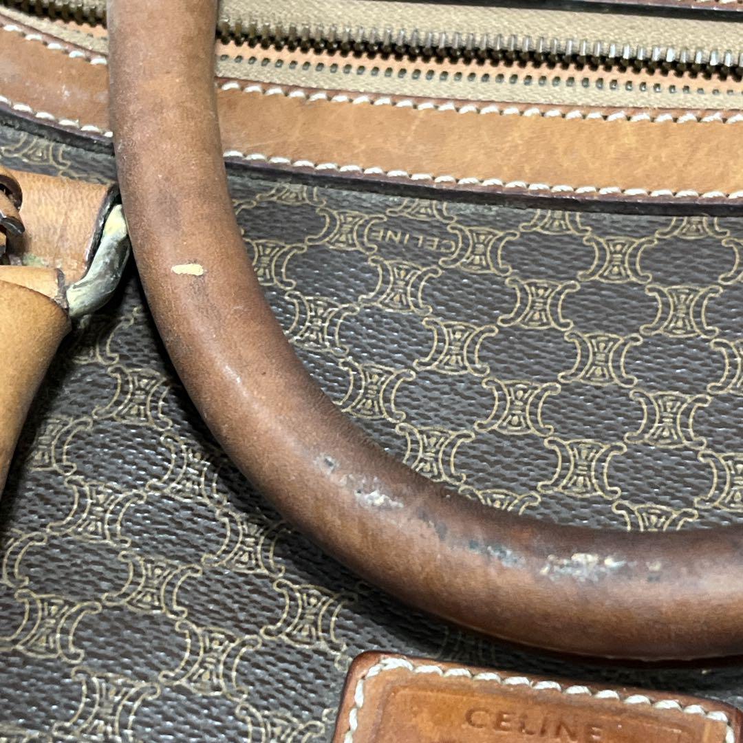 オールド　セリーヌ　トリオンフ　ボストンバッグ　マカダム柄　旅行バッグ　ブラウン