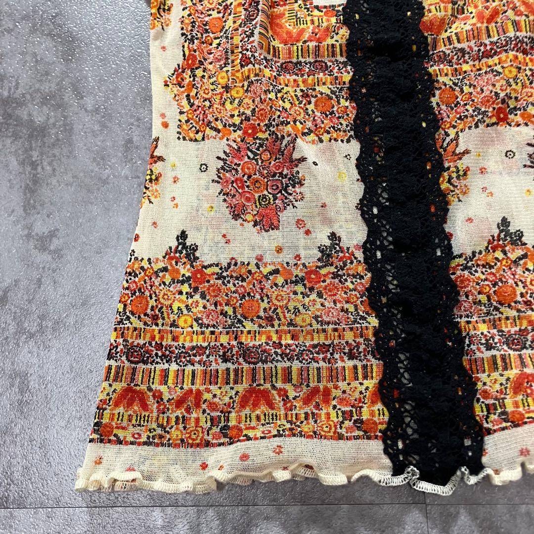 Y2K Jean Paul Gaultier 総柄　パワーネット　キャミソール