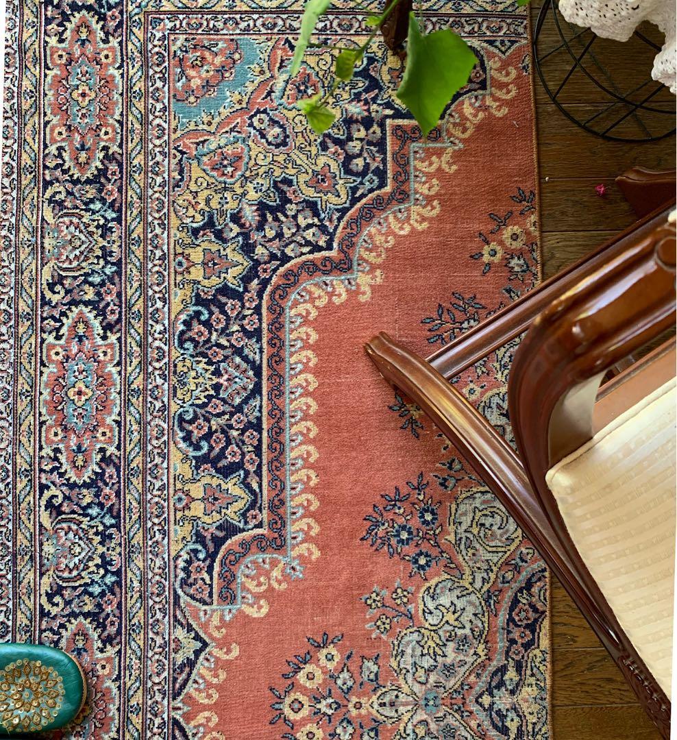 トルコヴィンテージラグ　215×71ロングランナー　カイセリ　アンティークピンク