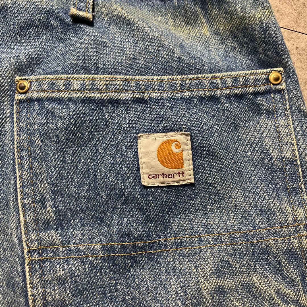 希少 鬼フェード carhartt ダブルニー デニムパンツ w40 送料無料