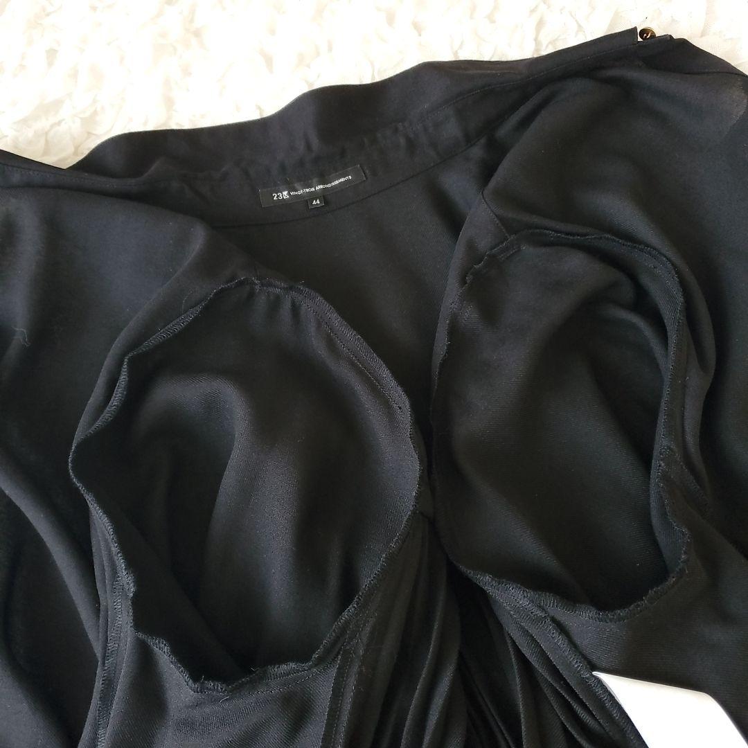 23区【44】ウール混シアービエラワンピース シャツワンピース プリーツ 訳あり