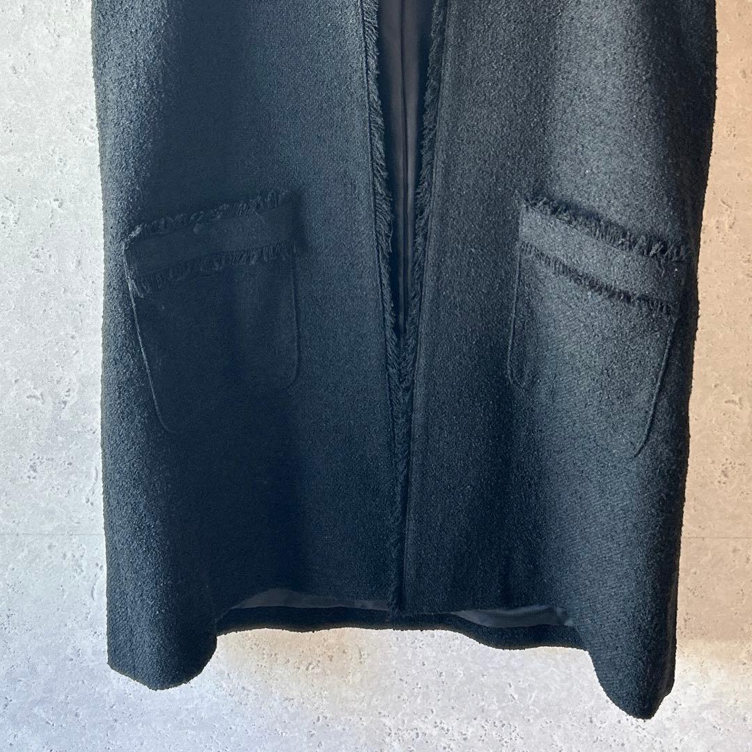 M.Fil エムフィル/ミカコナカムラ　ツイードフリンジロングジレブラック 38