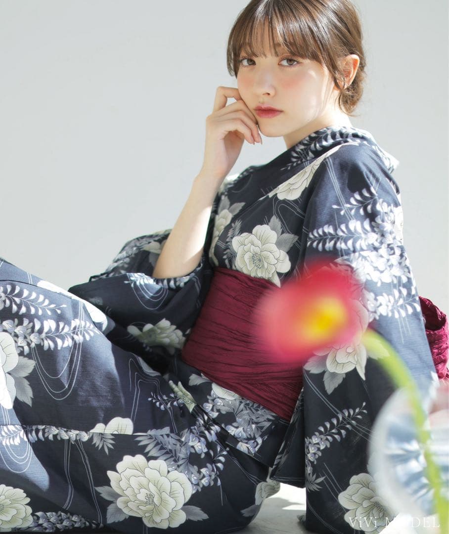 Dita 二部式浴衣2点セット 凪の藤ながれ　M 着付け本無し