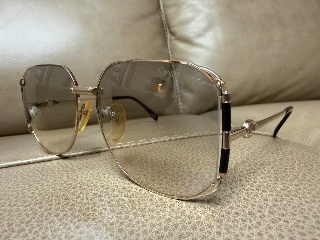 YSL イブサンローラン シルバー キャットアイ サングラス ビンテージ
