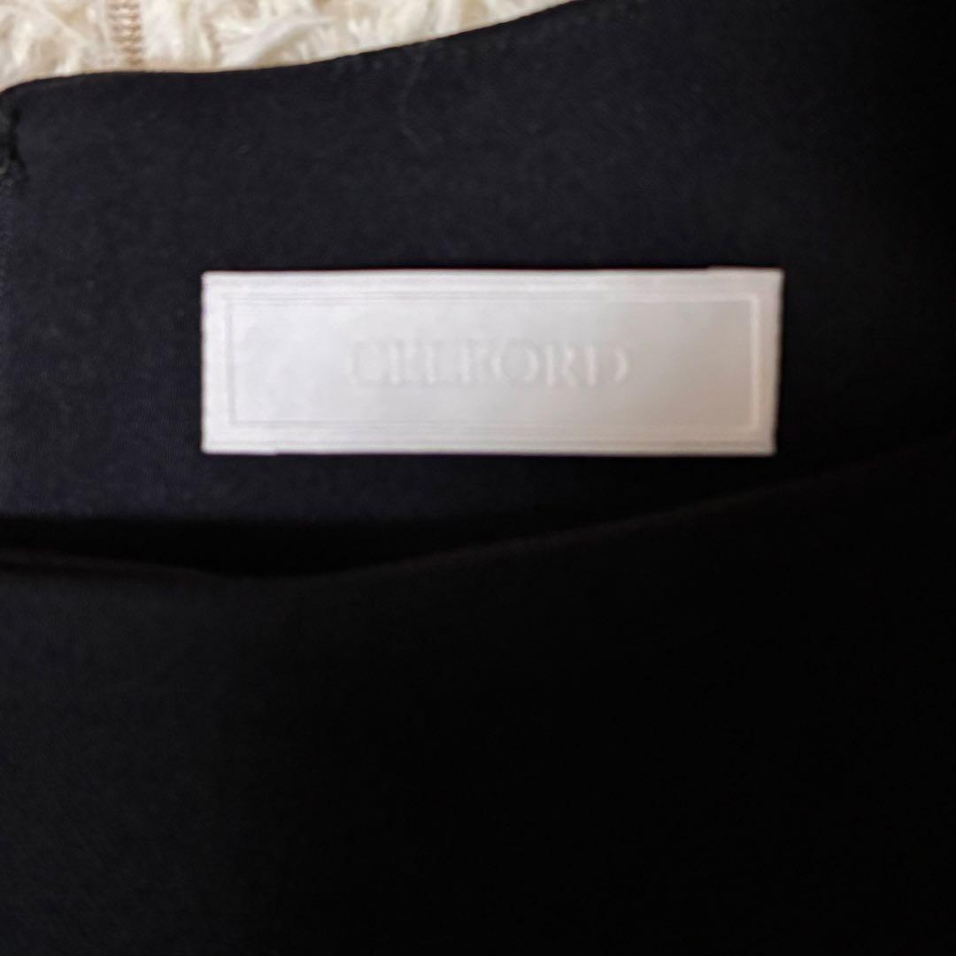 【美品】✨CELFORD ジャガードドッキングワンピース 38ブラック 完売