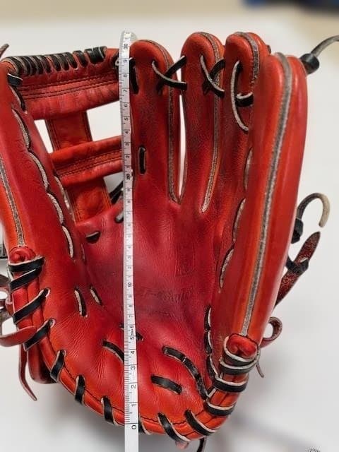 赤 レザー 硬式野球グローブハイゴールド 内野手用