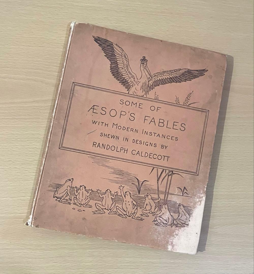 No.428 希少 アンティーク 古書 洋書 絵本 ビクトリア イソップ 童話