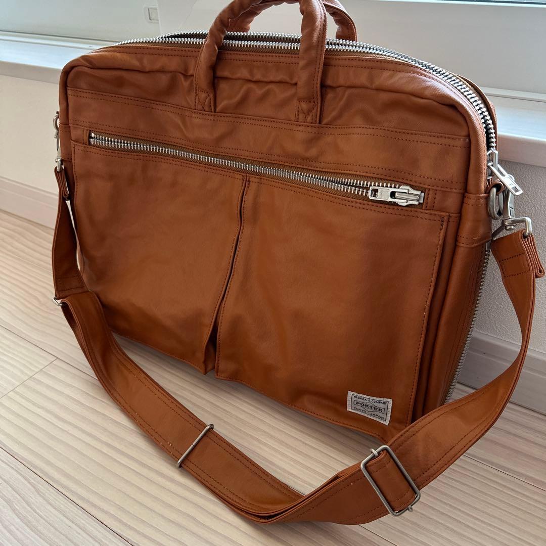 期間限定値下げ！PORTER 吉田カバン ビジネスバッグ キャメルレザー2way