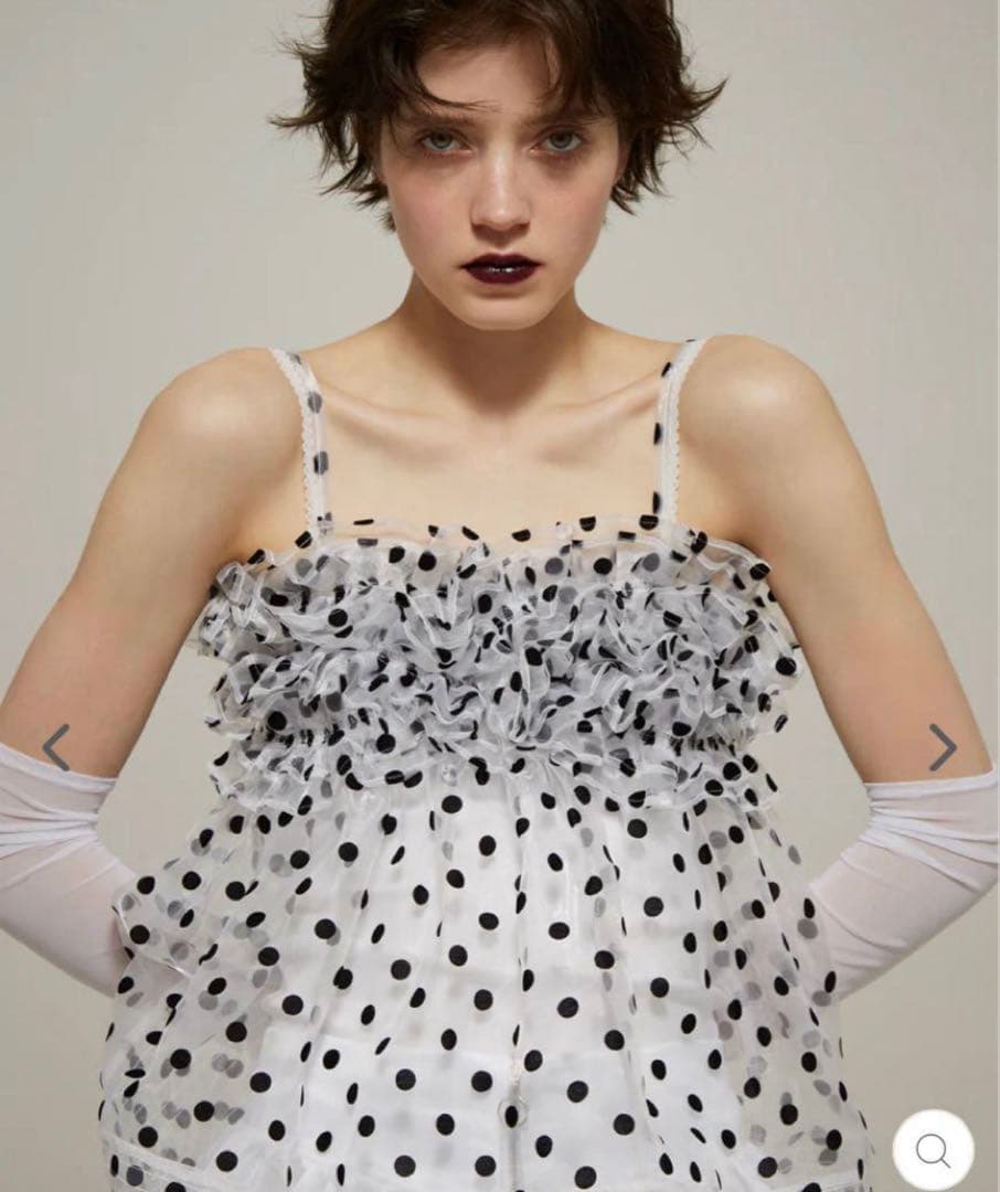 POPPY WAVE GATHERED PEPLUM BUSTIER ドット