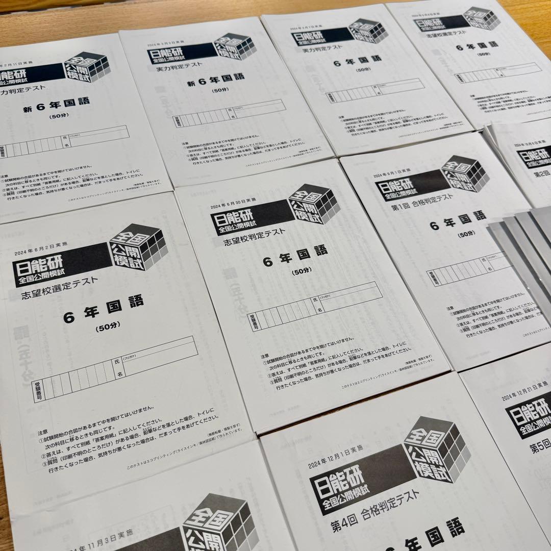 日能研 6年 実力/合格/志望校判定テスト 解答解説付き 4教科 2024年度