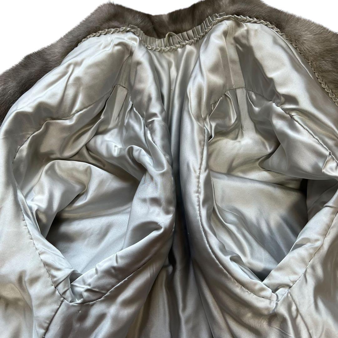 着丈80cm サファイアミンク リアルファーコート 毛並み◎ なめし柔らか