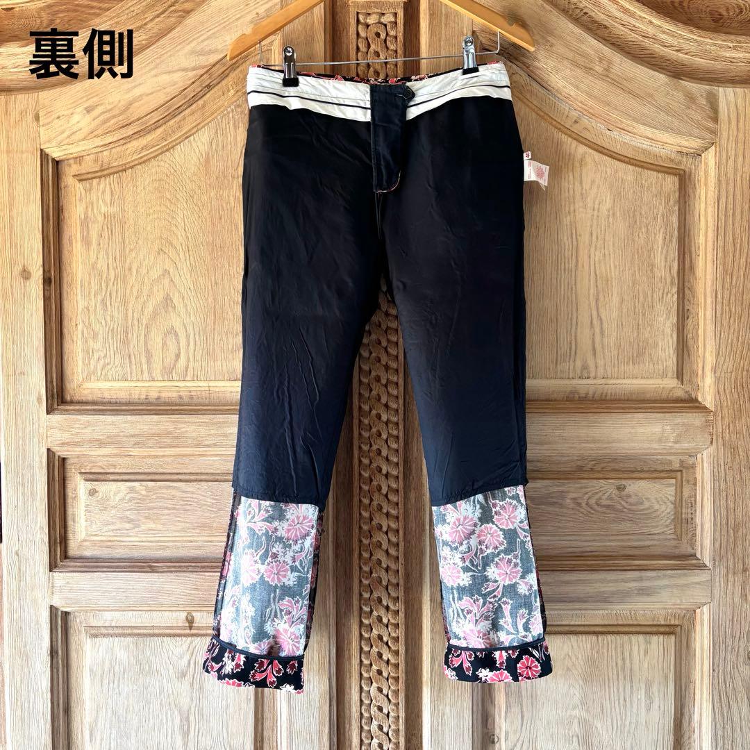 MARNI 花柄パンツ 40 ブラック コーラル　フラワーマーケット　ボタニカル