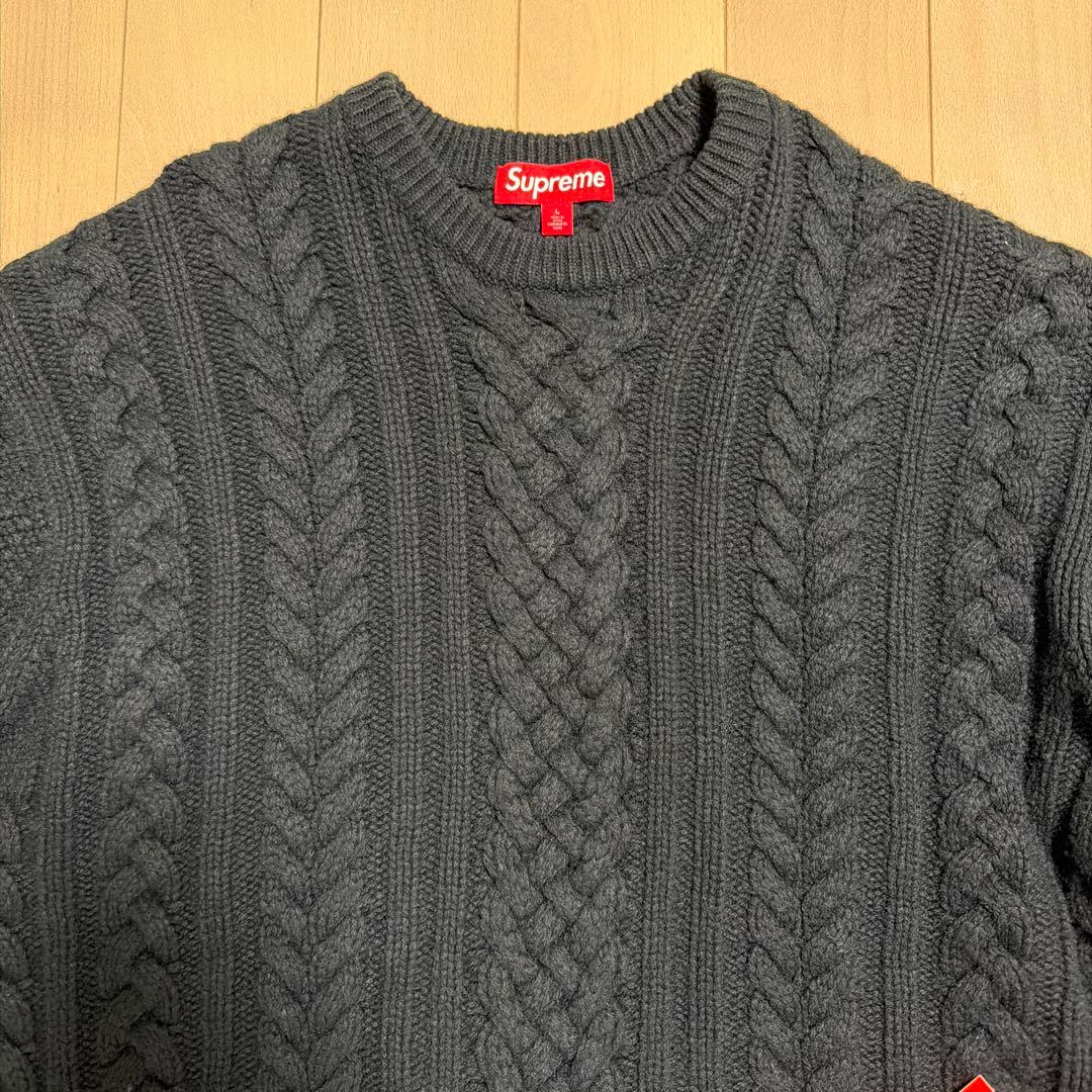 Supreme ケーブルニットセーター ブラック