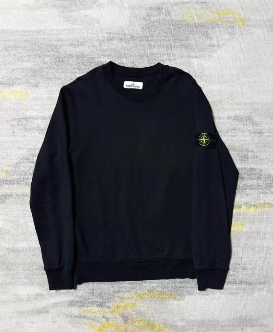 STONE  コットン クルーネック トレーナー ブラック L