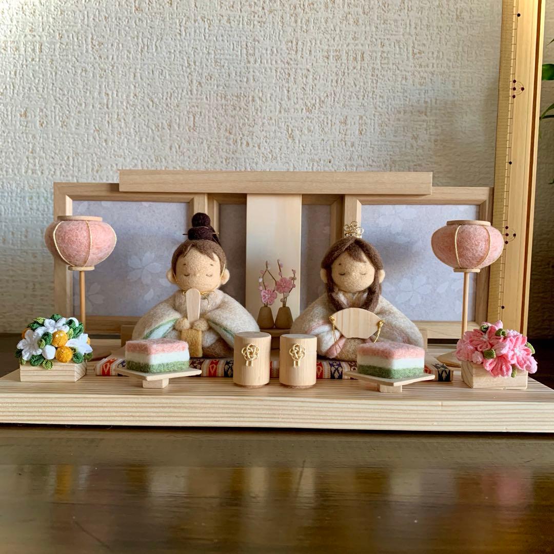 ぷ*子様 羊毛フェルト　ひな祭り　ひな人形