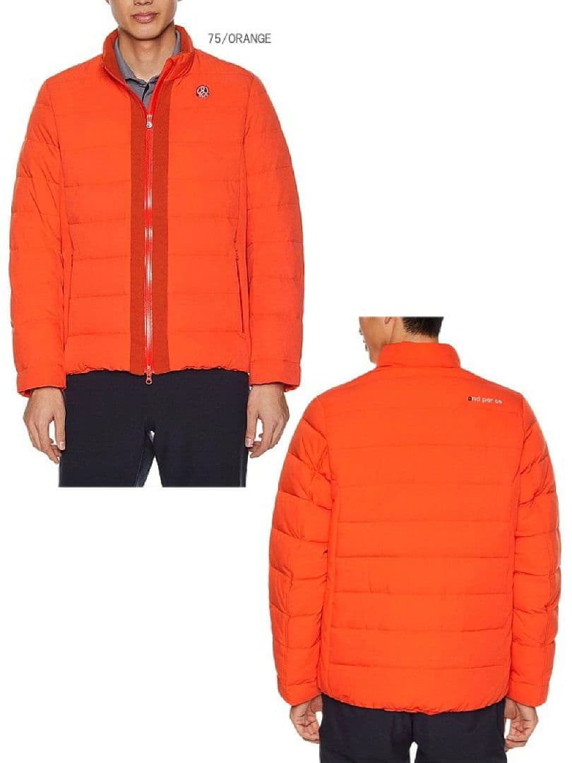 アンパスィ　and per se 　オレンジ　メンズダウンジャケット M　ゴルフ