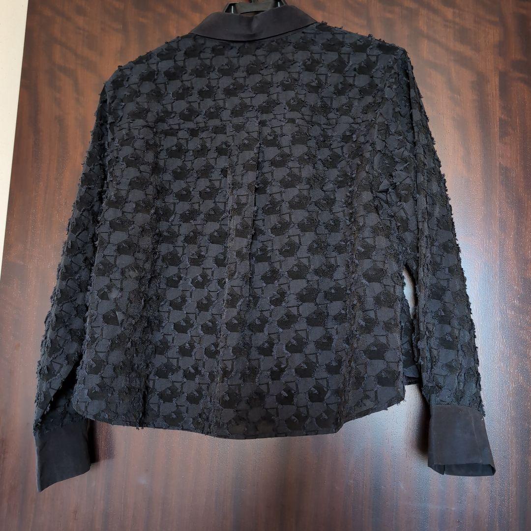 自由区　シアージオメトリックジャカードクロップド丈 ブラウス