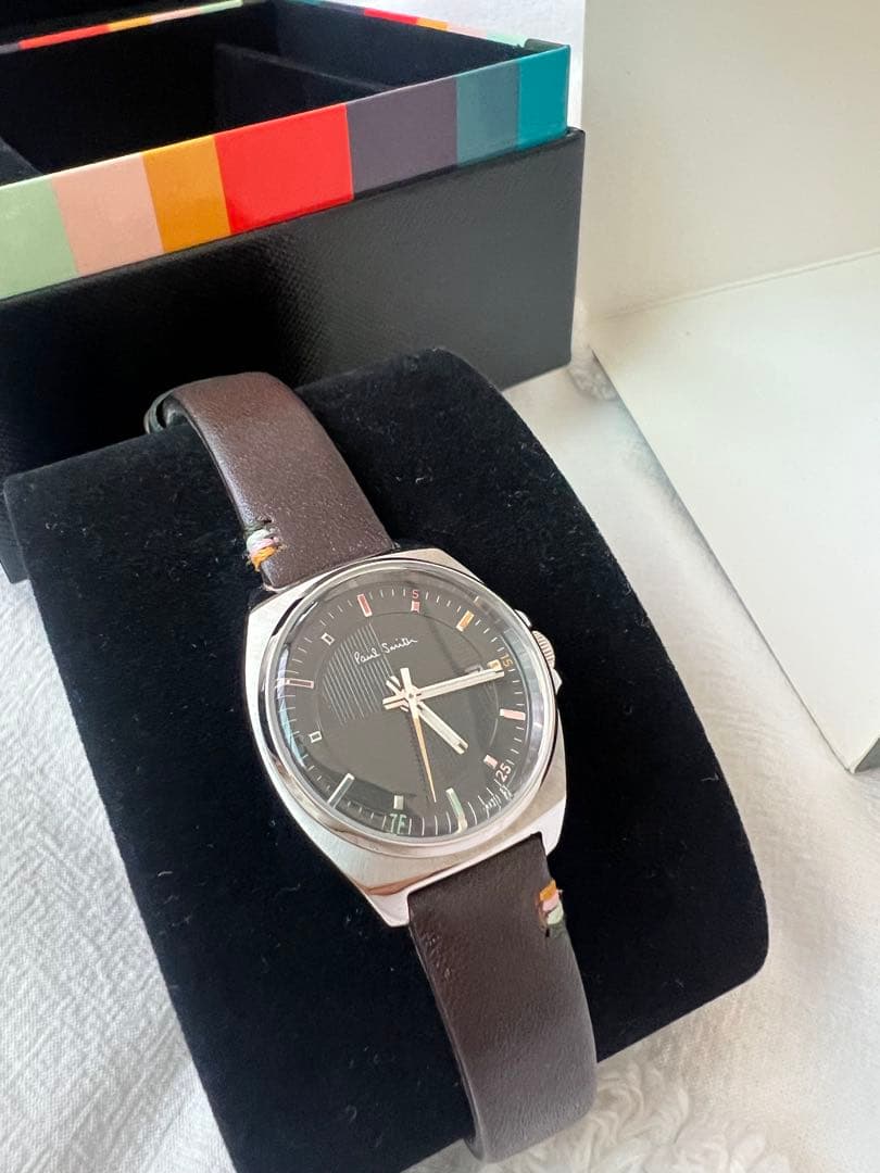 Paul Smith ブラックレザーバンド時計　保証書付き