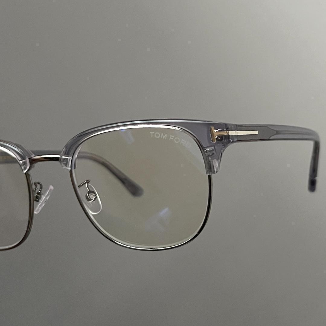 トムフォード メガネ サーモント ブロー クリア グレー 灰 スマート おしゃれ