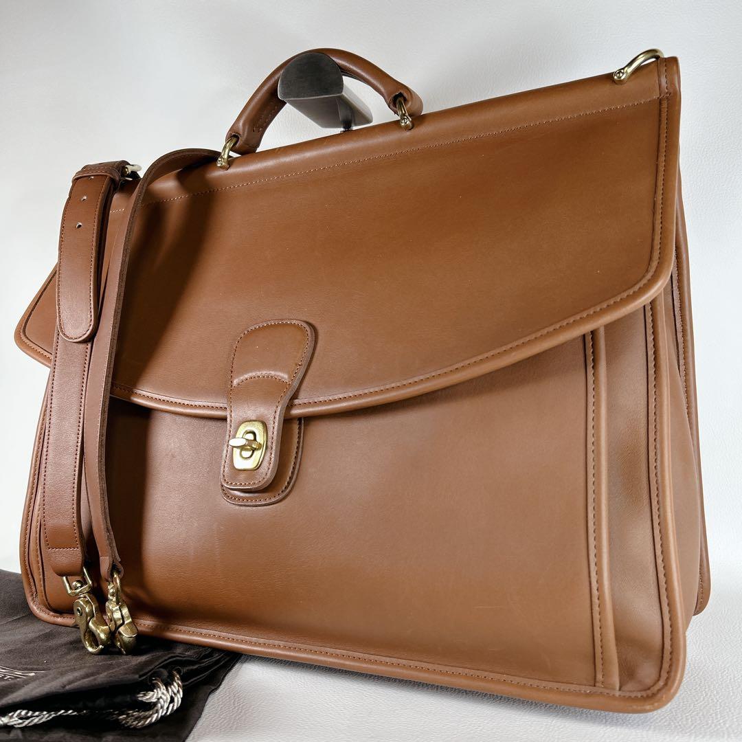 未使用 COACH オールドコーチ レザー ビジネスバッグ 2wayブラウン