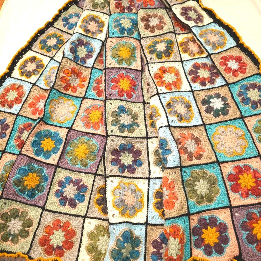 手編みマルチカバー　ブランケット