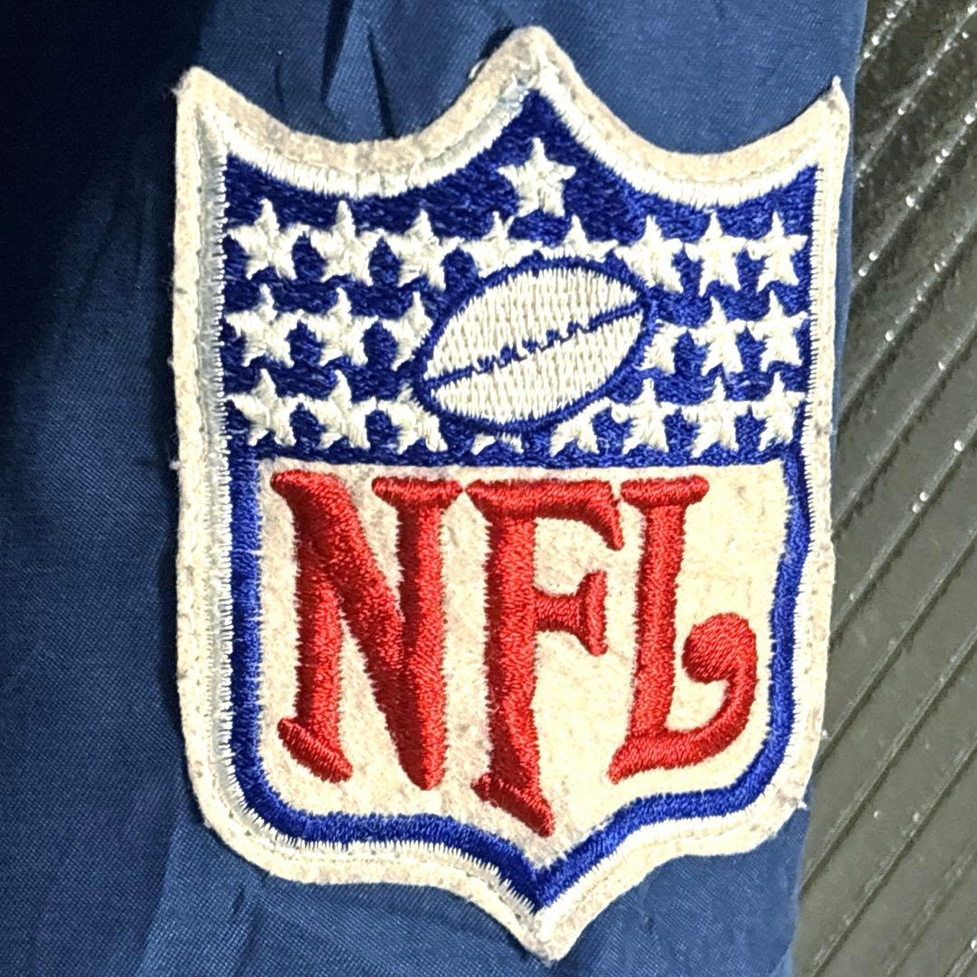 90s US古着　Reebok NFL ナイロンプルオーバー　M 青バック刺繍