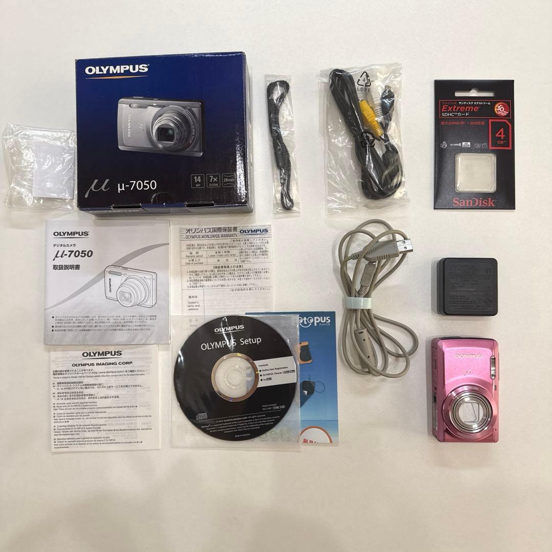 【OLYMPUS】μ-7050 コンパクト デジカメ/ピンク 動作確認済