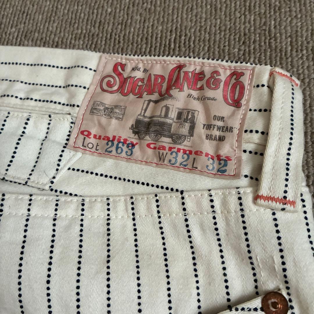 値下げ シュガーケーン ホワイト ウォバッシュ ワークパンツ 32 ペインター