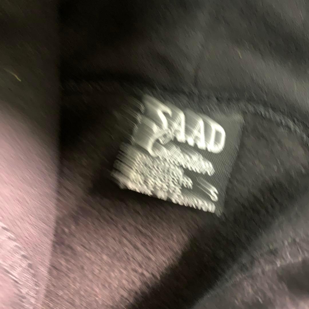 6AS2【SAAD】スウェット　パーカー　インディアンプリント　黒　古着used