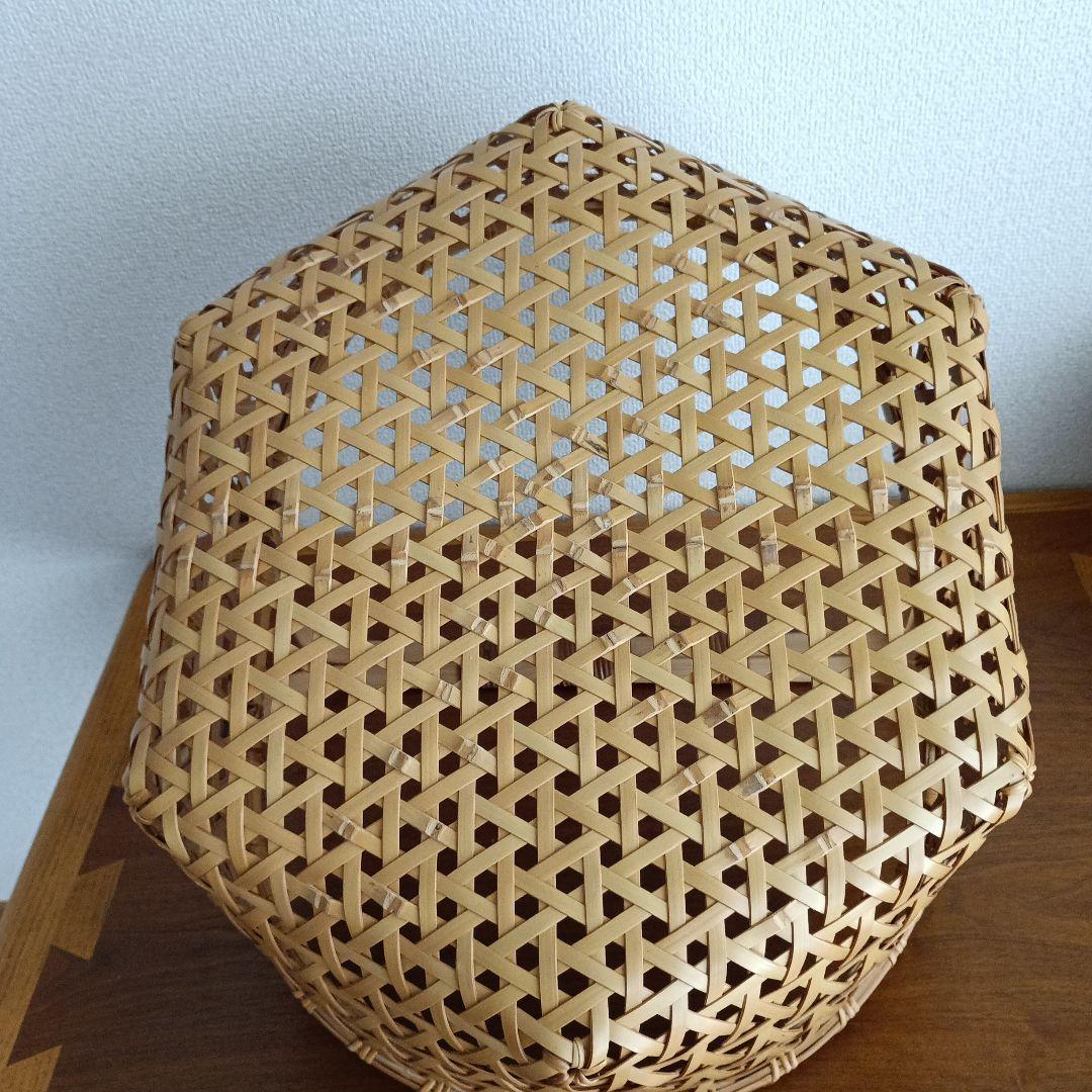 竹製籠　宮崎　作家物　竹細工　バスケット　大きめかご　天然素材　亀甲　クラフト