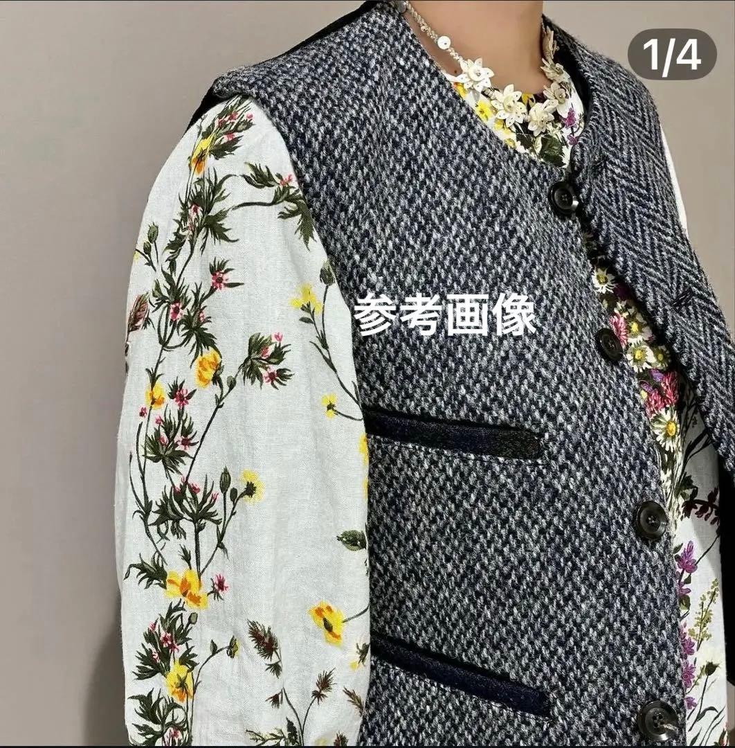 45rpm 45Rインドカディブーケストライプのリボンブラウス今季