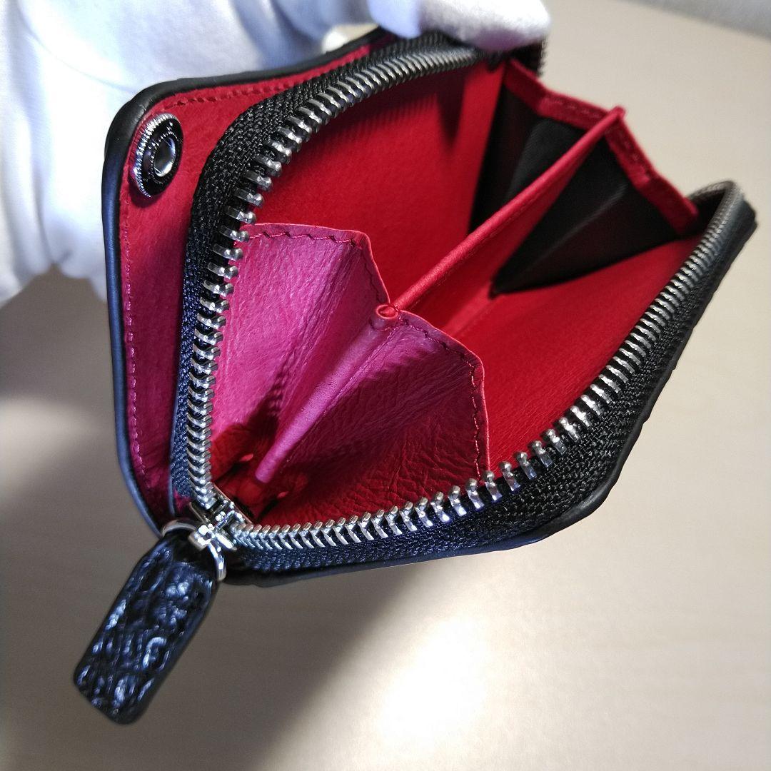 カイマンワニ 脇肚・肚四枚革 RFカード小銭キーケース 薄墨 033610H