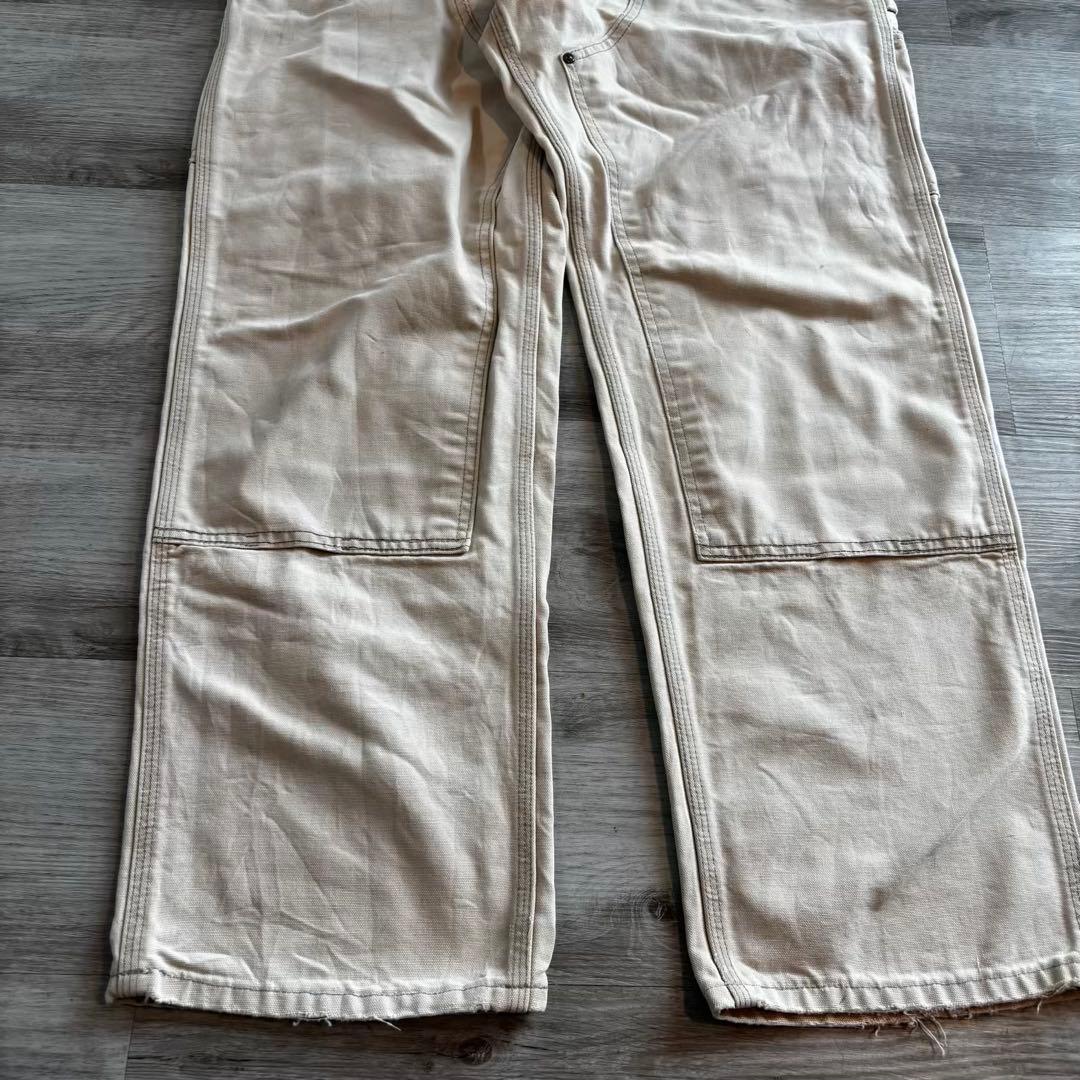 【USA製カーハートダブルニーペインターパンツ B01 W36フェード茶#620