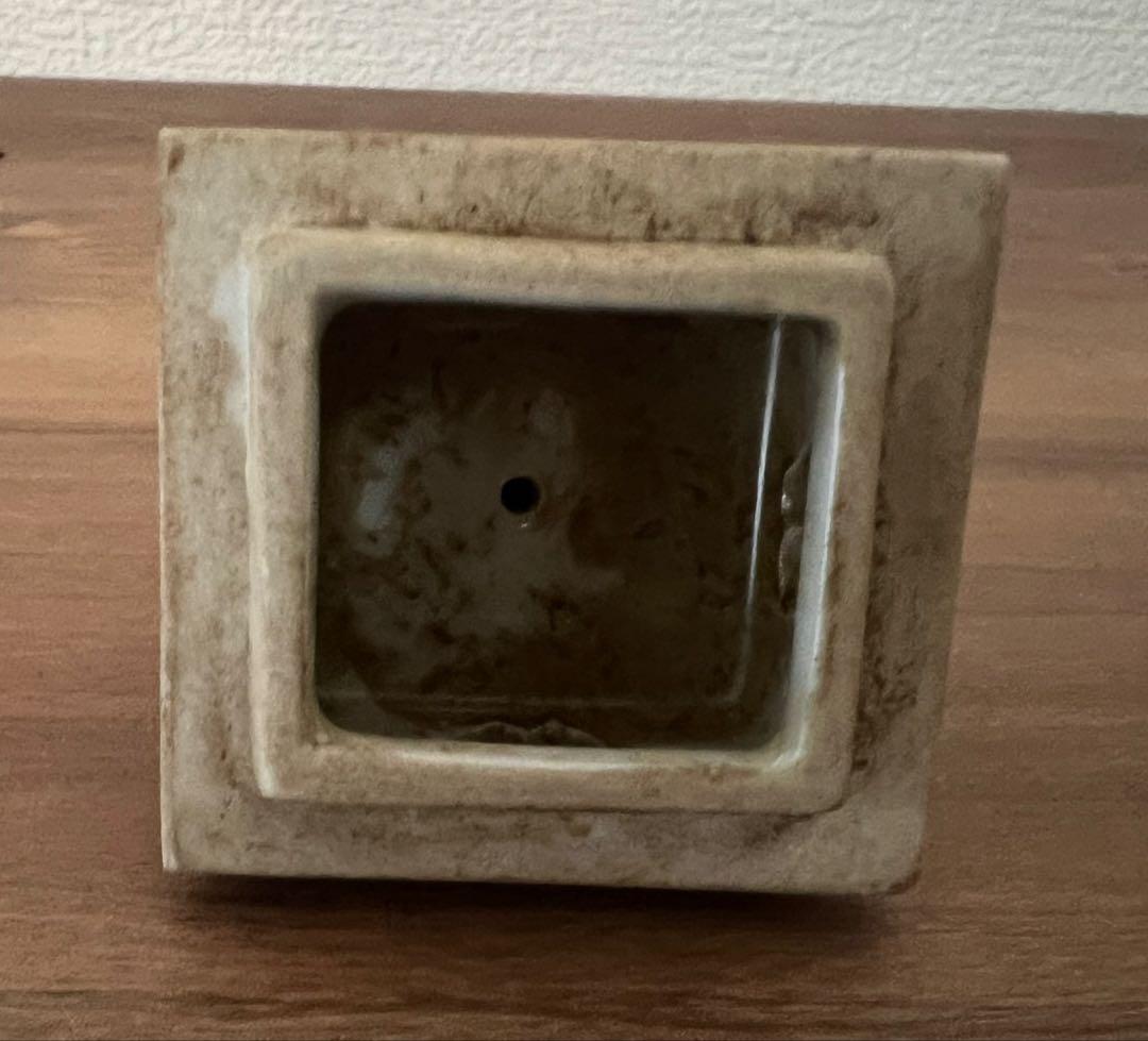 九谷焼 九谷庄三 赤絵獅子摘み角香炉 箱付き