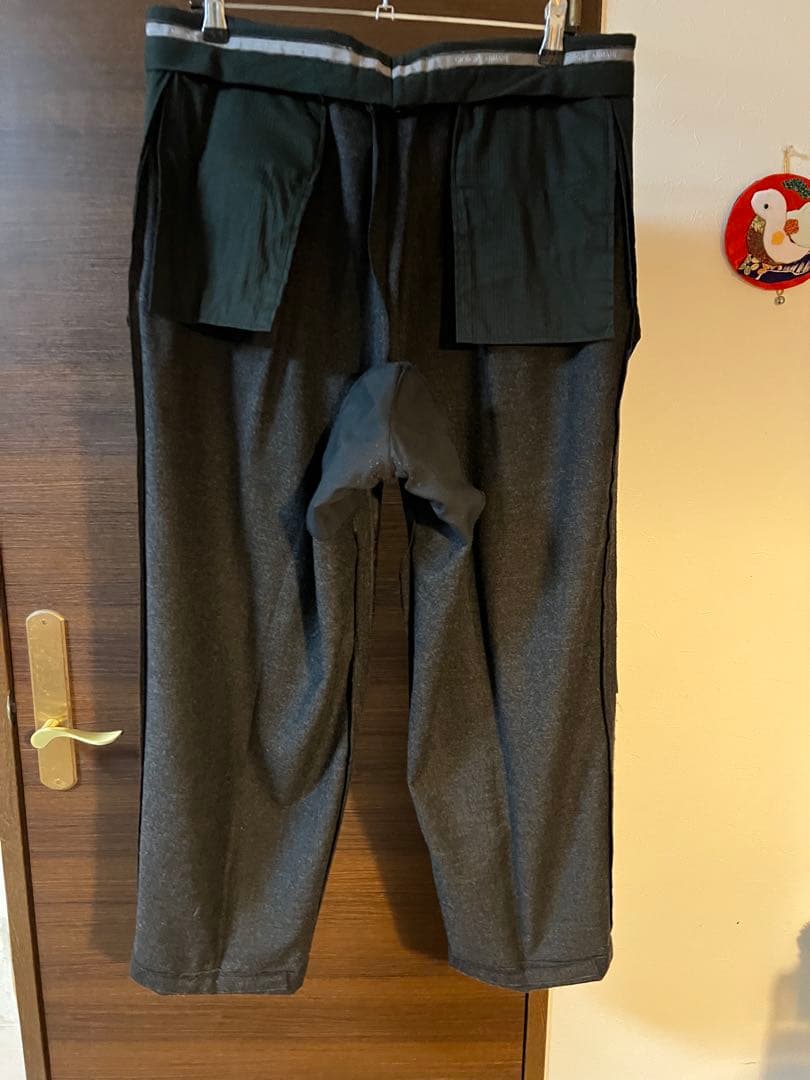 ジョルジオアルマーニ 黒タグ　カシミア混　ワイド