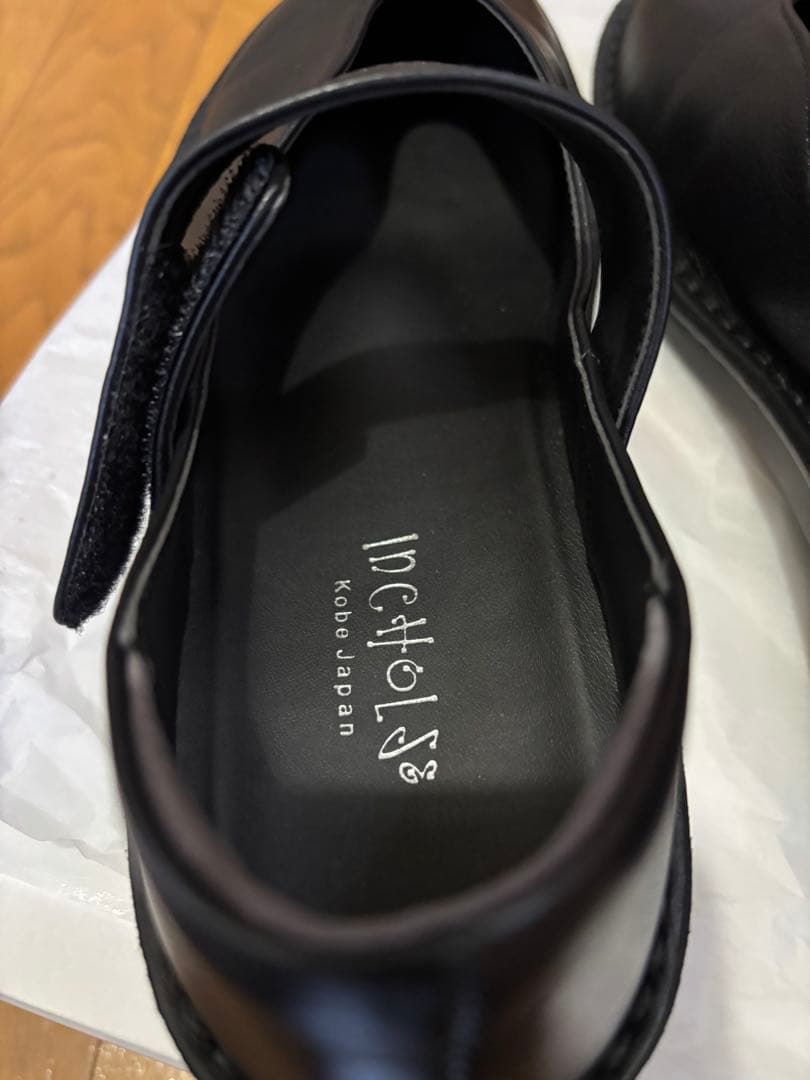 1月中SALE！インコルジュ　きれいめストラップシューズ　本革　ブラック