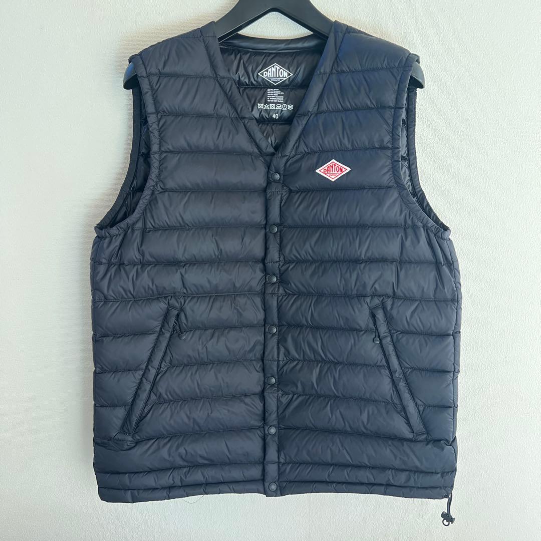 DANTON ブラック ダウンベスト サイズ40
