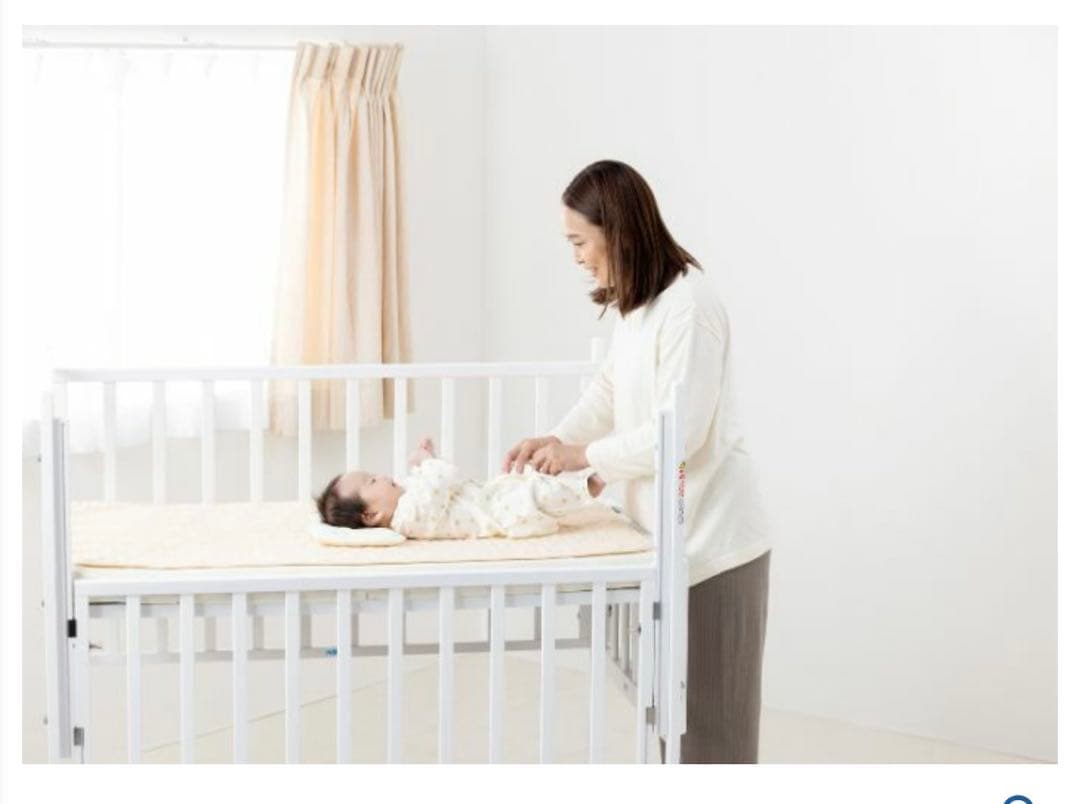 【床板すのこ変更】ヤマサキ ハイタイプ コンパクトベビーベッド ツーオープン