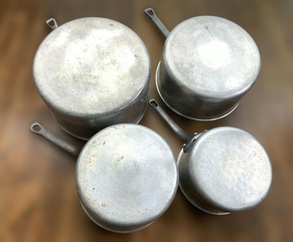 アカオアルミ DON 片手鍋 4点セット直径24・21・18・15㎝ 蓋付き②