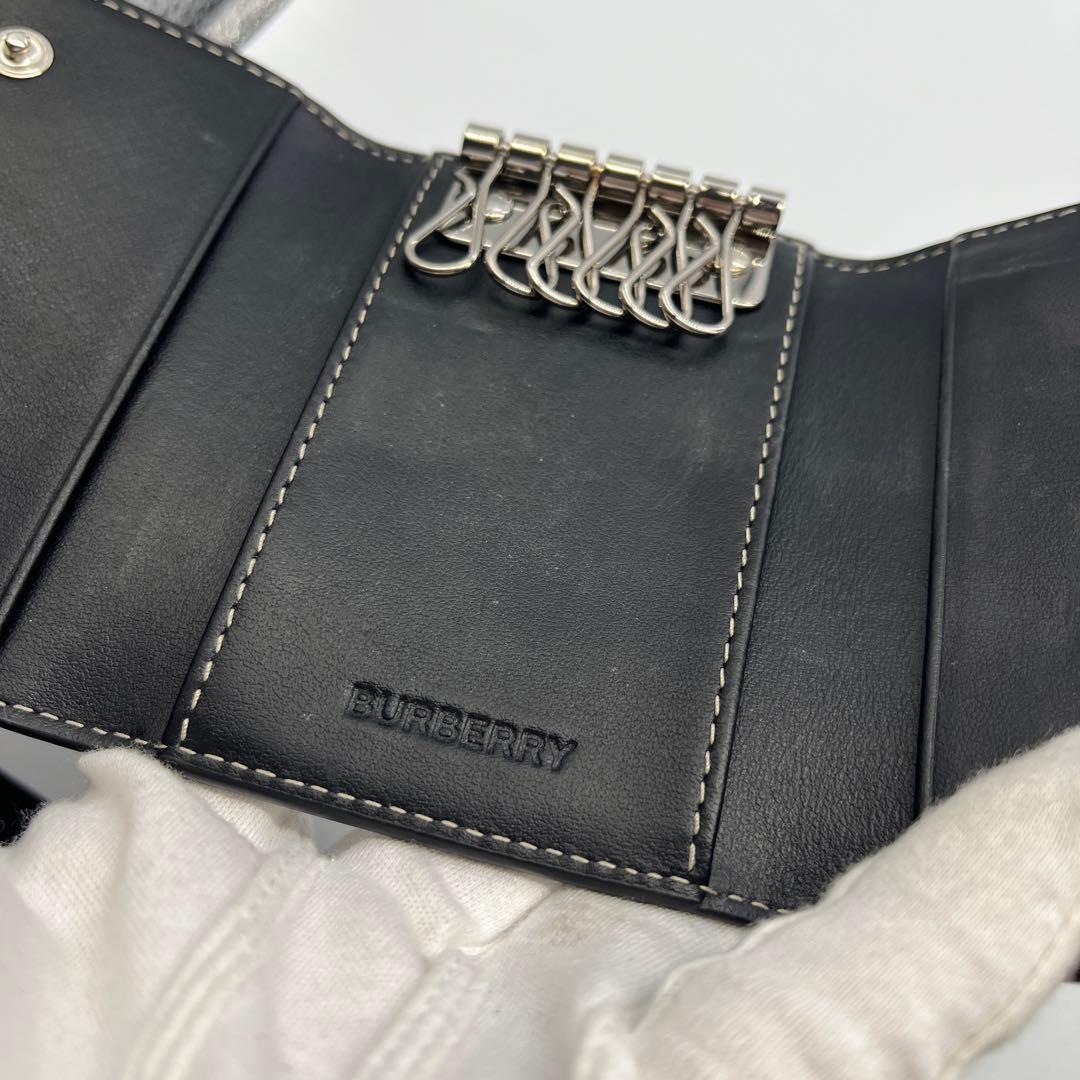 極美品BURBERRY バーバリー ジャイアントチェック 6連 キーケース