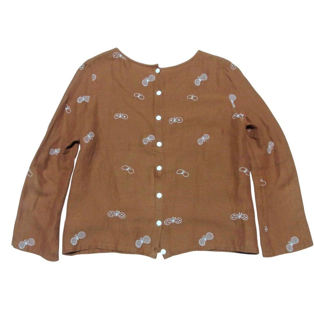 ミナペルホネン choucho バックボタン ダブルガーゼ ブラウス シャツ