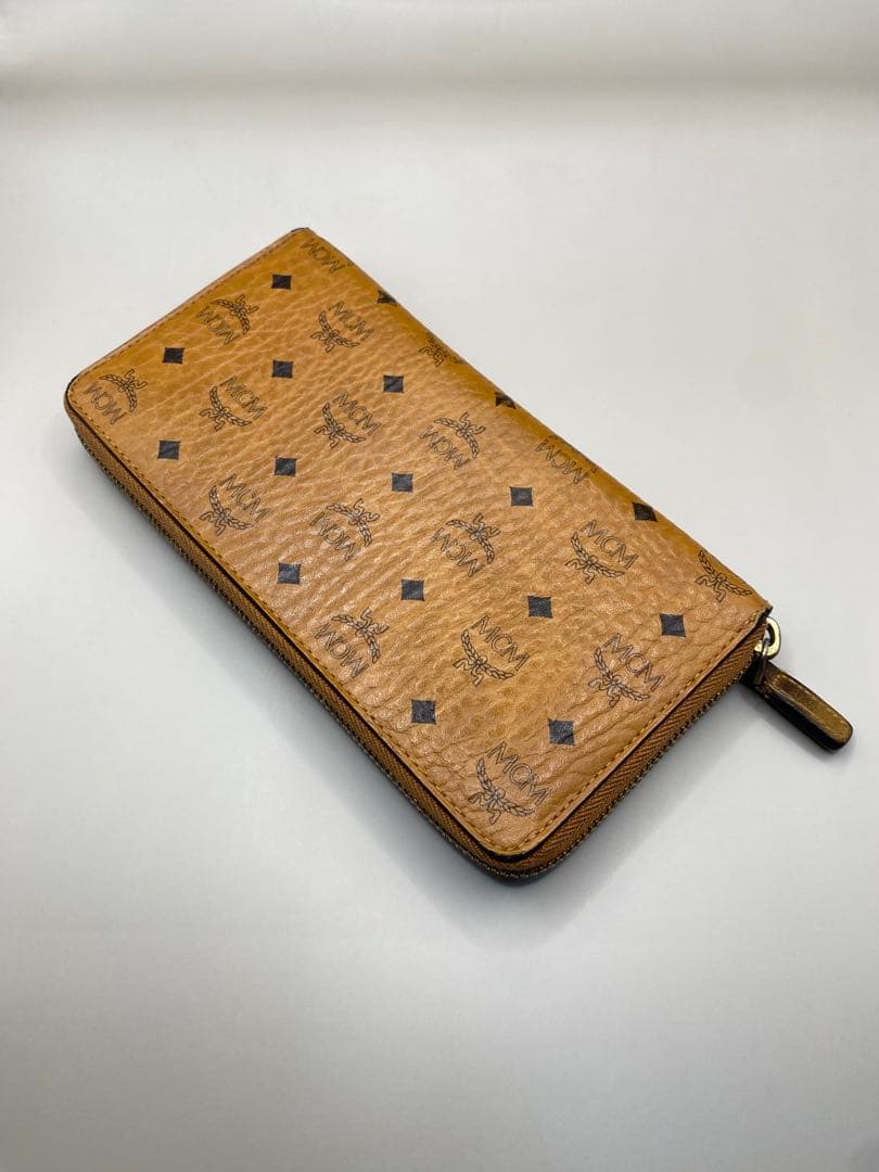 MCM ロゴプリント 長財布 ブラウン