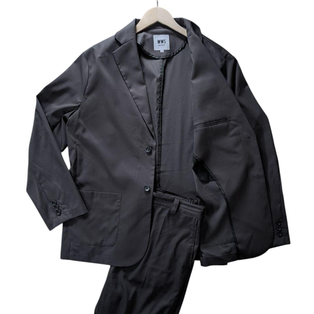 WWS ワークウェアスーツ セットアップ ストレッチ XL 上下 グレー 撥水