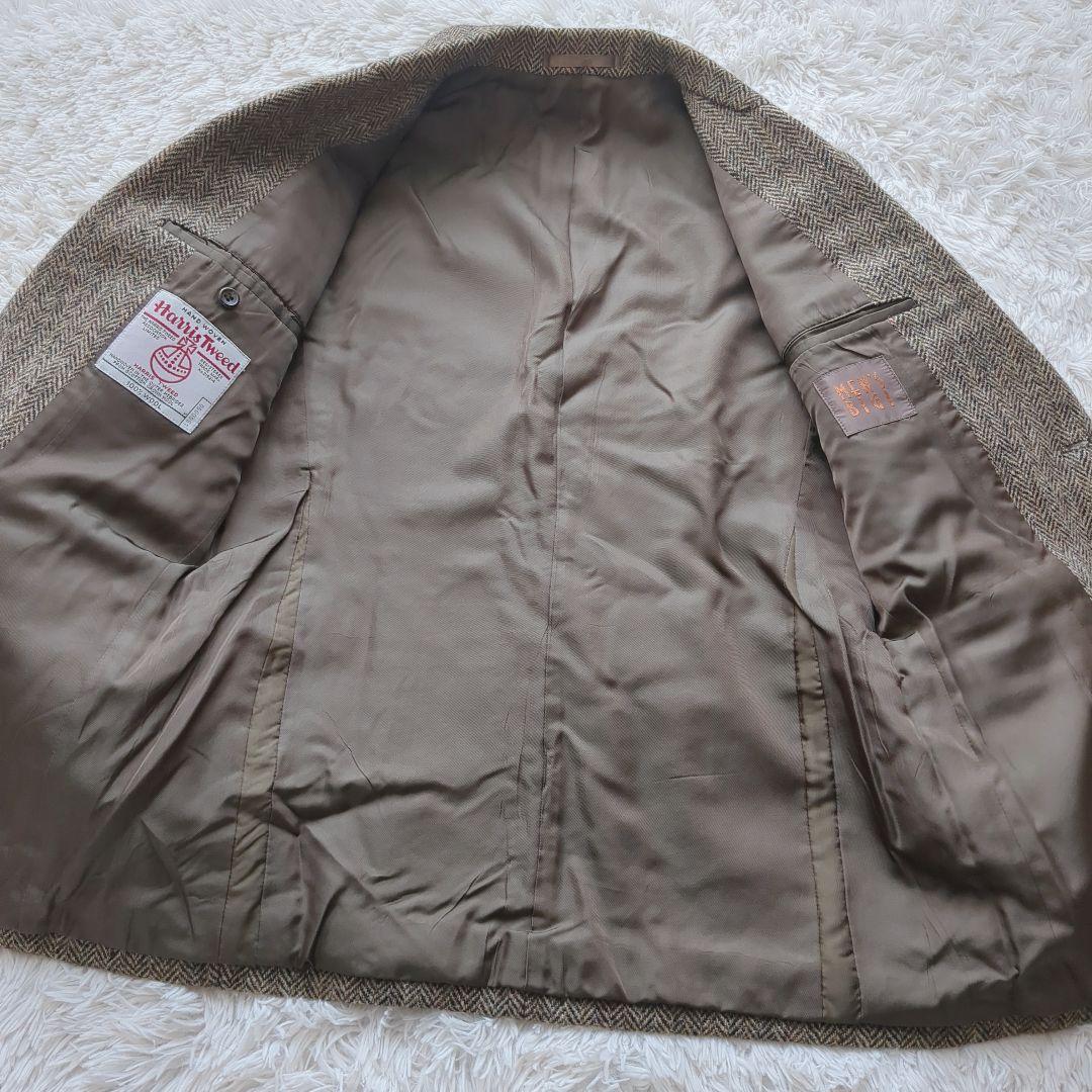 メンズビギ ハリスツィード テーラードジャケット ヘリンボーン L マルチカラー